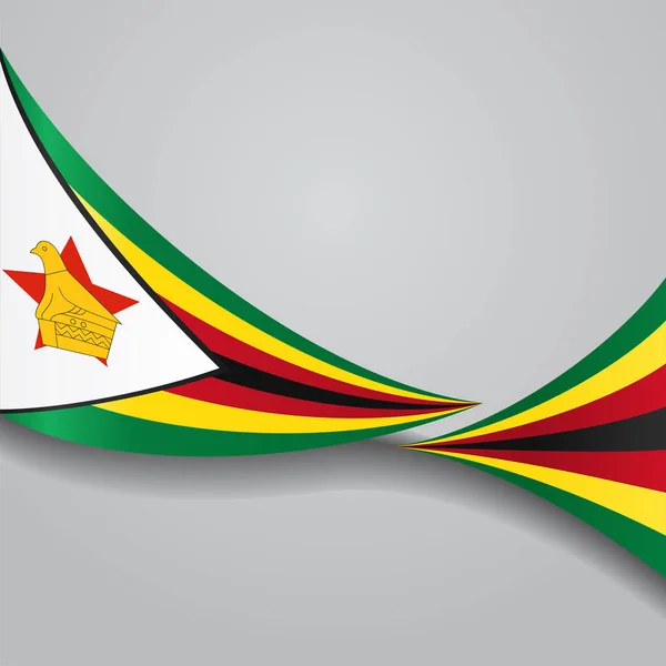 Zimbabwe wavy flag. Vektorillustration. — Stock vektor