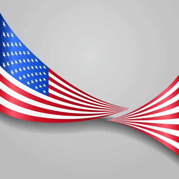 Bandiera americana sventolata. Illustrazione vettoriale . — Vettoriale Stock