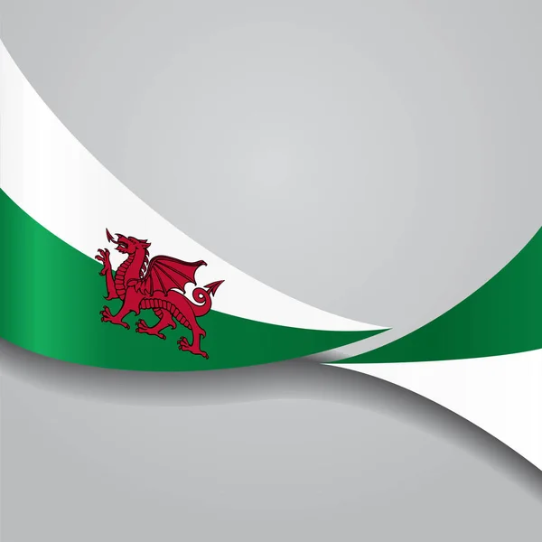 Walesiska wavy flag. Vektorillustration. — Stock vektor