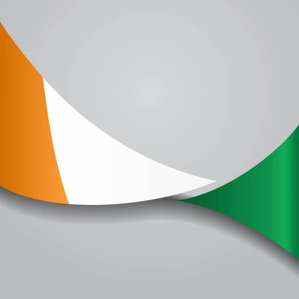 Cote d Ivoire golvende vlag. Vectorillustratie. — Stockvector