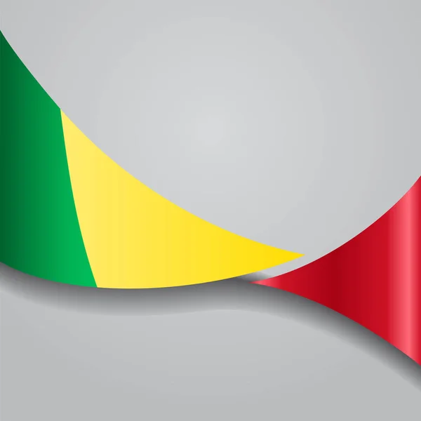 Bandera ondulada de Malí. Ilustración vectorial . — Vector de stock