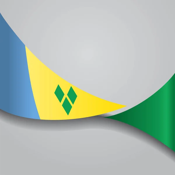 Drapeau ondulé de Saint-Vincent-et-les Grenadines. Illustration vectorielle . — Image vectorielle
