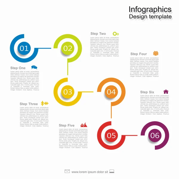 Modello di design infografico con spazio per il testo. Illustrazione vettoriale. — Vettoriale Stock
