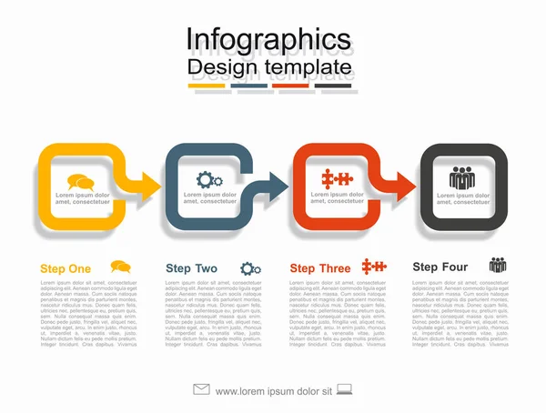 Modèle de conception infographique avec place pour vos données. Illustration vectorielle. — Image vectorielle