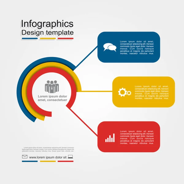 Modelo de design de infográfico com lugar para seus dados. Ilustração vetorial. —  Vetores de Stock