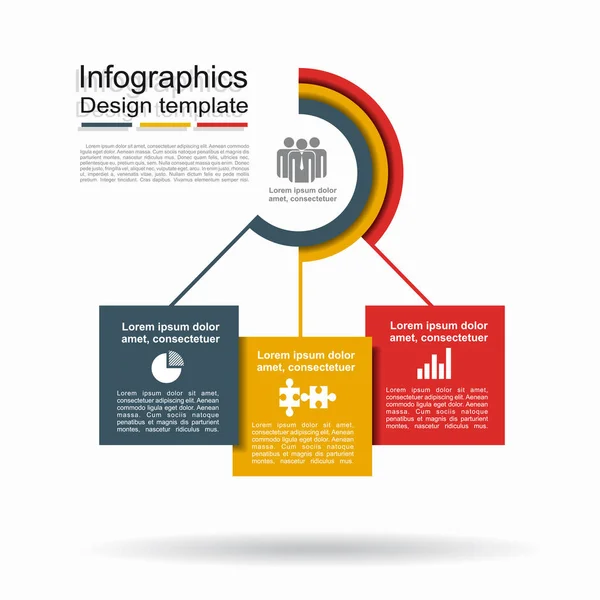 Modèle de conception infographique avec place pour vos données. Illustration vectorielle. — Image vectorielle