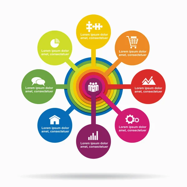 Plantilla de diseño infográfico con lugar para sus datos. Ilustración vectorial. — Vector de stock