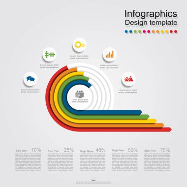 Verileriniz için yer alan bilgi tasarım şablonu. Vektör illüstrasyonu.