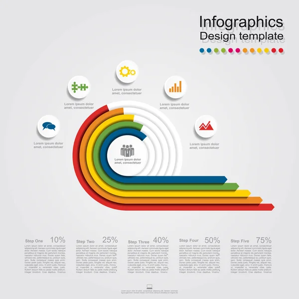 Modelo de design de infográfico com lugar para seus dados. Ilustração vetorial. — Vetor de Stock