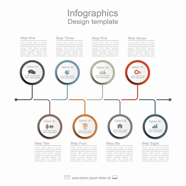 Plantilla de diseño de línea de tiempo con lugar para sus datos. Ilustración vectorial . — Archivo Imágenes Vectoriales