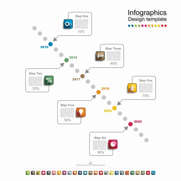 Infograficzny szablon projektu z miejscem na Twoje dane. Ilustracja wektora. — Wektor stockowy