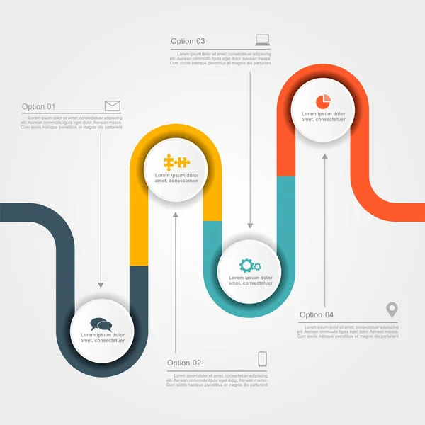 Modèle de conception infographique avec place pour vos données. Illustration vectorielle. — Image vectorielle