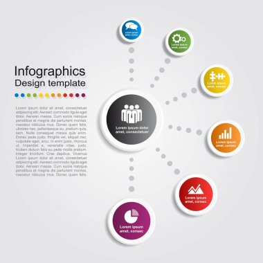 Verileriniz için yer alan bilgi tasarım şablonu. Vektör illüstrasyonu.
