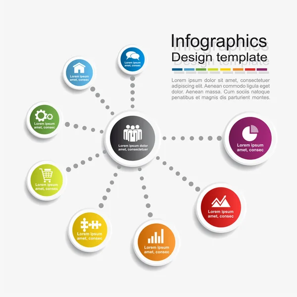 Infographic 템플릿입니다. 벡터 일러스트입니다. 워크플로 레이아웃, 다이어그램, 비즈니스 단계 옵션, 배너, 웹 디자인에 사용할 수 있습니다.. — 스톡 벡터