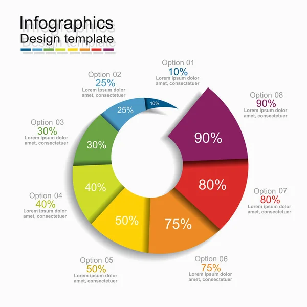 Infographic template. Vector illustration. Can be used for workflow layout, diagram, business step options, banner, web design. — Stock Vector