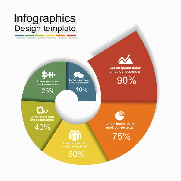 Infographic sjabloon. Vectorillustratie. Kan worden gebruikt voor de indeling van de werkstroom, diagram, zakelijke stap opties, banner, webdesign. — Stockvector