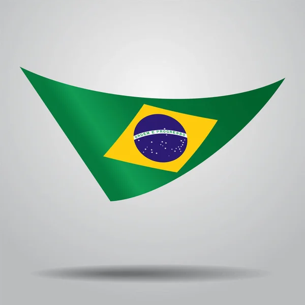 Latar belakang bendera Brasil. Ilustrasi vektor . - Stok Vektor