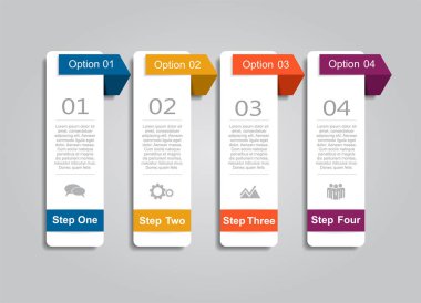 Infographic şablonu. İş akışı düzeni, diyagram, iş adım seçenekleri, banner, web tasarım için kullanılabilir.