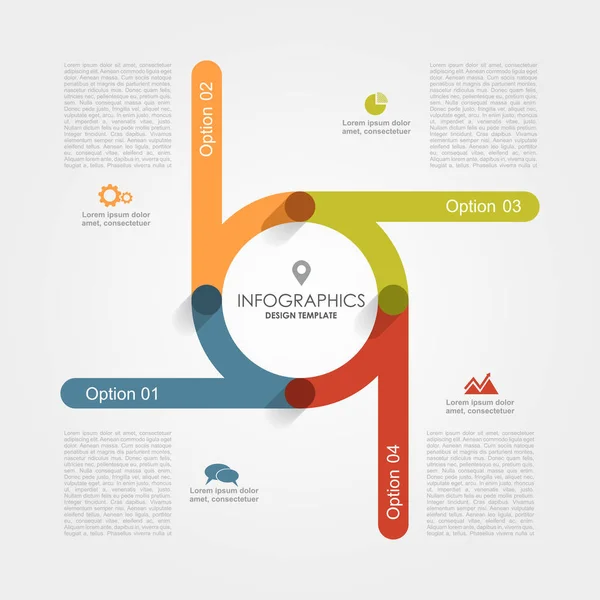 Infographic mall. Kan användas för arbetsflöde layout, diagram, business steg alternativ, banner, webbdesign. — Stock vektor