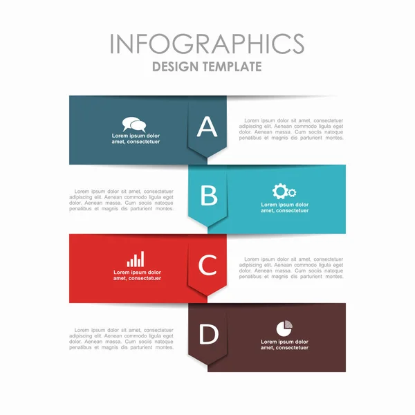 Modèle d'infographie. Peut être utilisé pour la mise en page du flux de travail, diagramme, options d'étape d'affaires, bannière, conception Web . — Image vectorielle