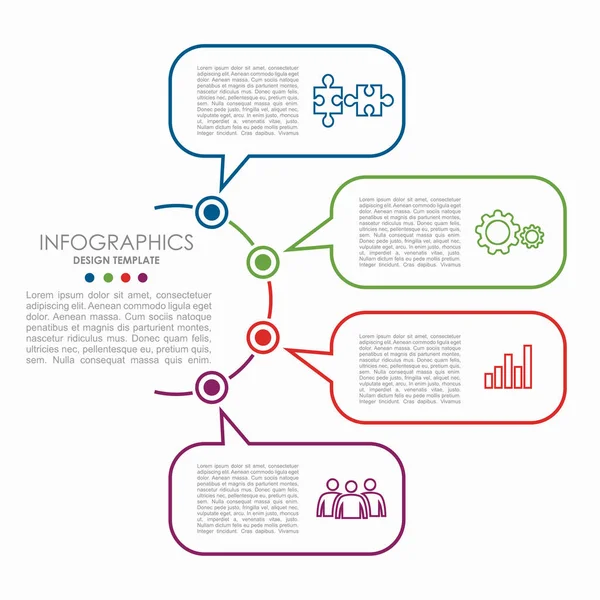 Modelo infográfico. Pode ser usado para layout de fluxo de trabalho, diagrama, opções de passo de negócios, banner, web design . — Vetor de Stock