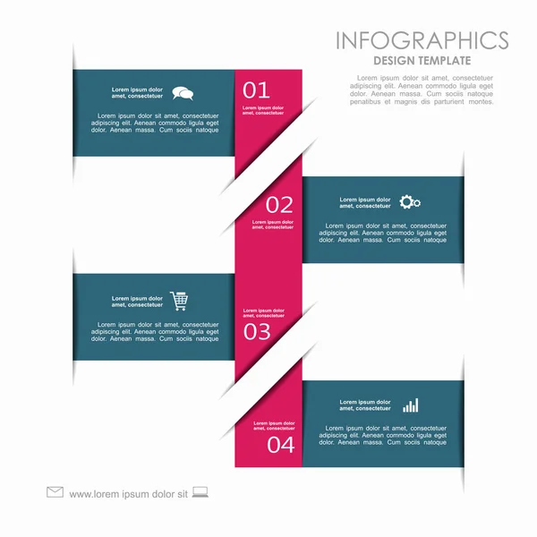 Modelo infográfico. Pode ser usado para layout de fluxo de trabalho, diagrama, opções de passo de negócios, banner, web design . — Vetor de Stock