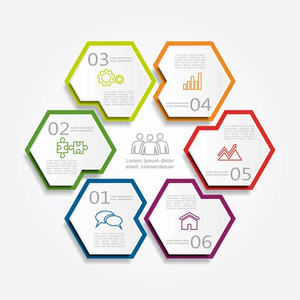 Modèle d'infographie. Peut être utilisé pour la mise en page du flux de travail, diagramme, options d'étape d'affaires, bannière, conception Web . — Image vectorielle