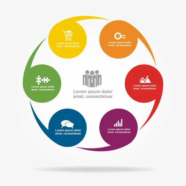 Infografik-Vorlage. kann für Workflow-Layout, Diagramm, Business-Schritt-Optionen, Banner, Web-Design verwendet werden. — Stockvektor