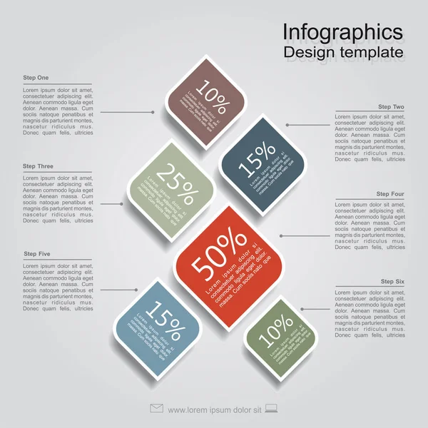 Templat Infografis. Dapat digunakan untuk layout alur kerja, diagram, pilihan langkah bisnis, banner, desain web . - Stok Vektor