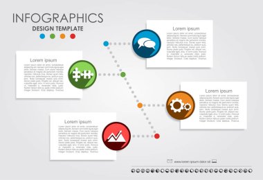 Infographic şablonu. İş akışı düzeni, diyagram, iş adım seçenekleri, banner, web tasarım için kullanılabilir.