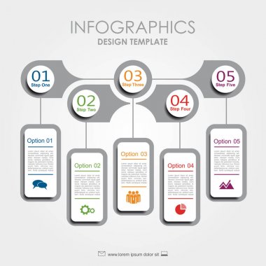 Infographic şablonu. İş akışı düzeni, diyagram, iş adım seçenekleri, banner, web tasarım için kullanılabilir.