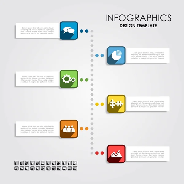 Modèle d'infographie. Peut être utilisé pour la mise en page du flux de travail, diagramme, options d'étape d'affaires, bannière, conception Web . — Image vectorielle