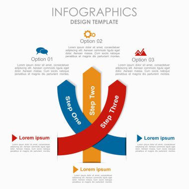 Infographic şablonu. İş akışı düzeni, diyagram, iş adım seçenekleri, banner, web tasarım için kullanılabilir.
