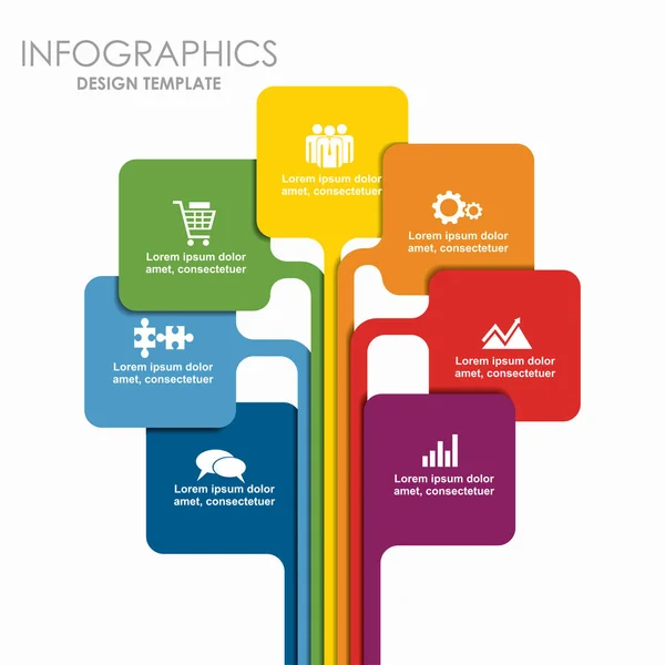 Modèle d'infographie. Peut être utilisé pour la mise en page du flux de travail, diagramme, options d'étape d'affaires, bannière, conception Web . — Image vectorielle