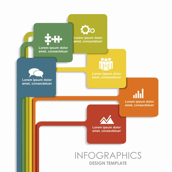 Modèle d'infographie. Peut être utilisé pour la mise en page du flux de travail, diagramme, options d'étape d'affaires, bannière, conception Web . — Image vectorielle