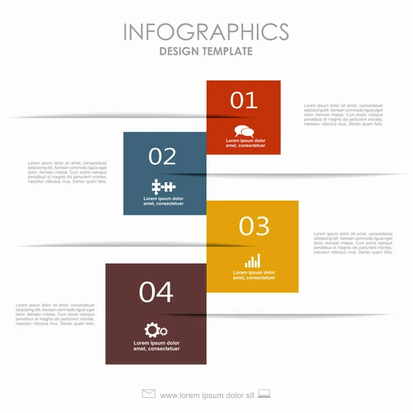 Infografika szablonu. Mogą być używane dla przepływu pracy układu, schemat, opcje kroku biznesu, baner, projektowanie stron internetowych. — Wektor stockowy