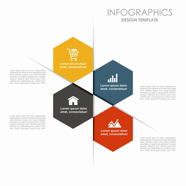 Modelo infográfico. Pode ser usado para layout de fluxo de trabalho, diagrama, opções de passo de negócios, banner, web design . — Vetor de Stock