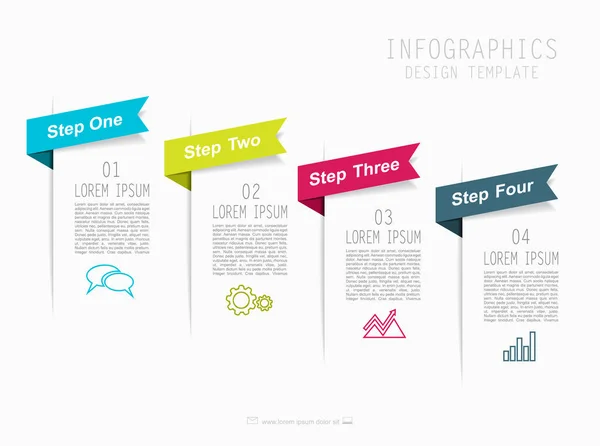 Infografika šablona. Lze použít pro workflow layout, diagram, možnosti podnikání krok, banner, webdesign. — Stockový vektor