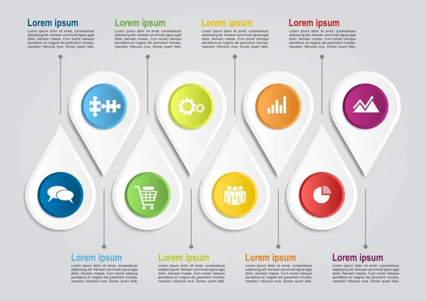 Infografika šablona. Lze použít pro workflow layout, diagram, možnosti podnikání krok, banner, webdesign. — Stockový vektor