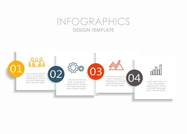 Infographic şablonu. İş akışı düzeni, diyagram, iş adım seçenekleri, banner, web tasarım için kullanılabilir.
