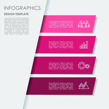 Infographic şablonu. İş akışı düzeni, diyagram, iş adım seçenekleri, banner, web tasarım için kullanılabilir.