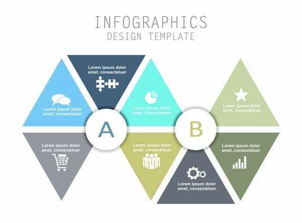Modelo infográfico. Pode ser usado para layout de fluxo de trabalho, diagrama, opções de passo de negócios, banner, web design . —  Vetores de Stock