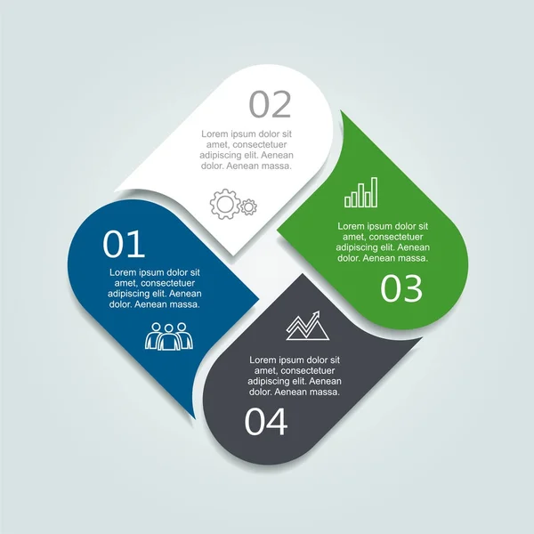 Modèle d'infographie. Peut être utilisé pour la mise en page du flux de travail, diagramme, options d'étape d'affaires, bannière, conception Web . — Image vectorielle