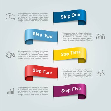 Infographic şablonu. İş akışı düzeni, diyagram, iş adım seçenekleri, banner, web tasarım için kullanılabilir.