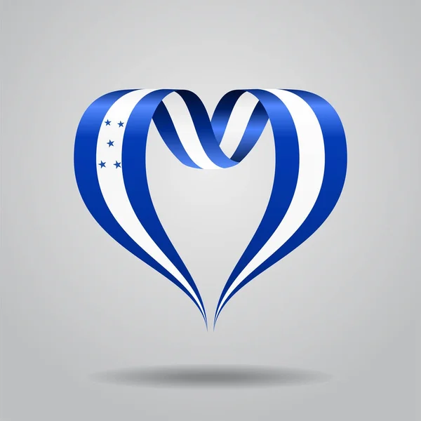 Honduras vlajka ve tvaru srdce stuha. Vektorové ilustrace. — Stockový vektor