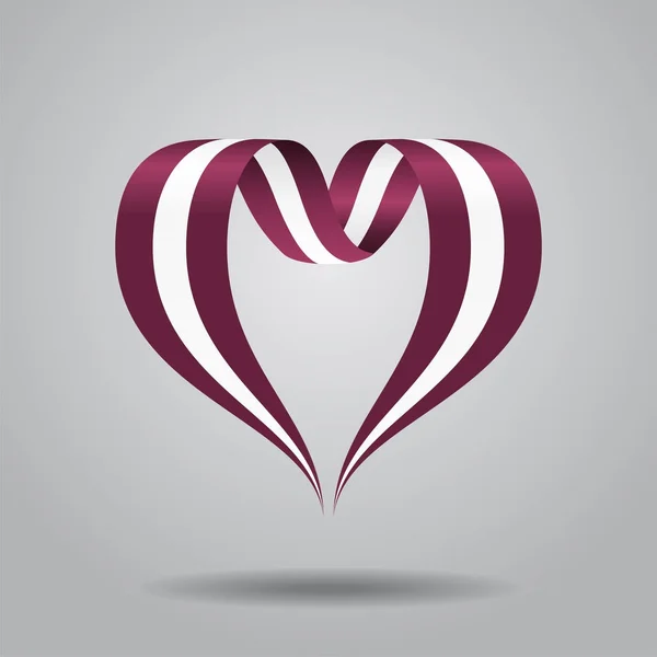 Ruban en forme de coeur drapeau letton. Illustration vectorielle . — Image vectorielle