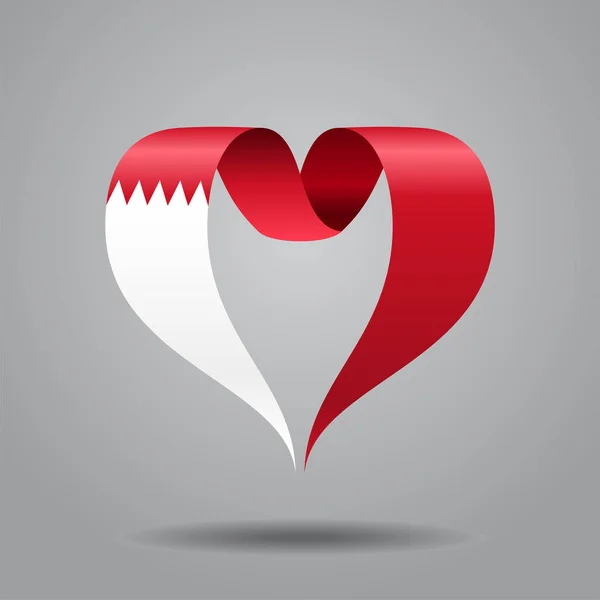 Bahrein (Bahrain) vlag hartvormige lint. Vectorillustratie. — Stockvector