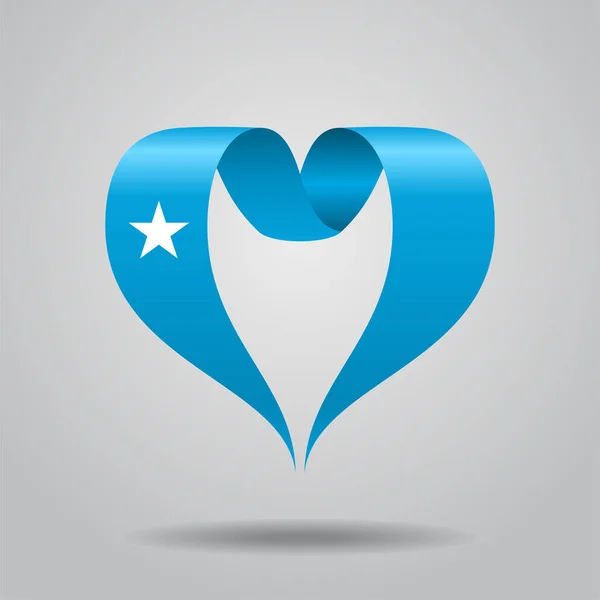 Fita em forma de coração da bandeira da Somália. Ilustração vetorial . —  Vetores de Stock