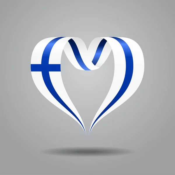 Bandeira finlandesa fita em forma de coração. Ilustração vetorial . —  Vetores de Stock