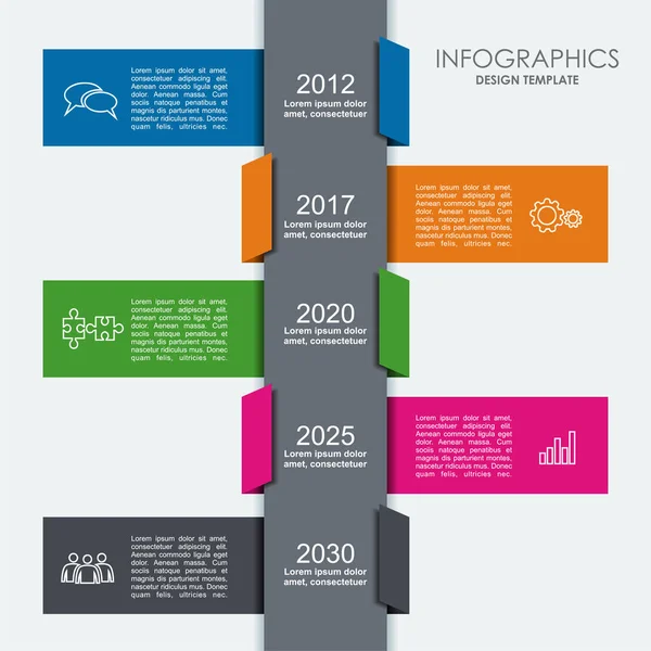 Plantilla infográfica. Se puede utilizar para el diseño del flujo de trabajo, diagrama, opciones de pasos de negocio, banner, diseño web . — Vector de stock